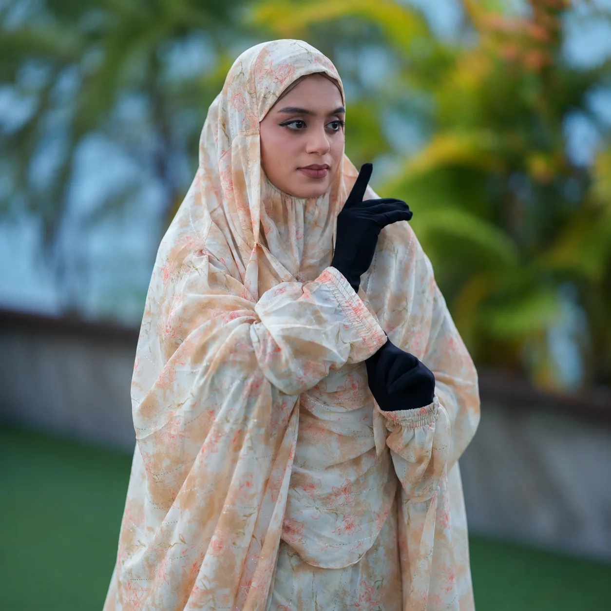 Premium Cherry Georgette Semi Long Khimar G103